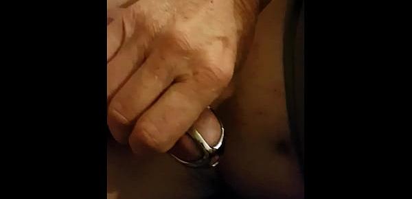  Chastity Hubby Forced to Lick and Watch Dildo Orgasm